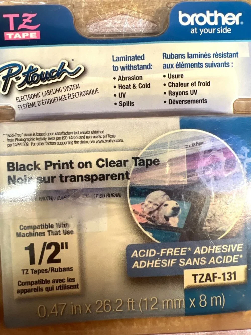 Brother P-Touch Black Print On Clear Tape 1/2 Inch Labeling System - Picture 2 of 3